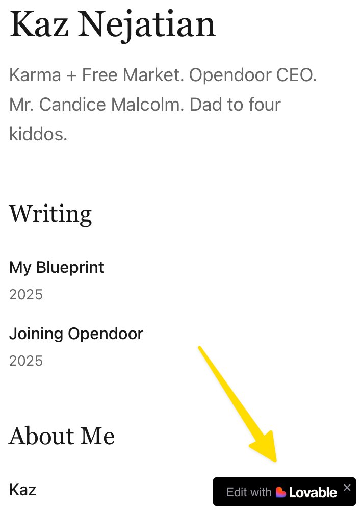 OPMWire's tweet image. The #OpenArmy should be worried their AI messiah is using grandpa tech like @Lovable for his website