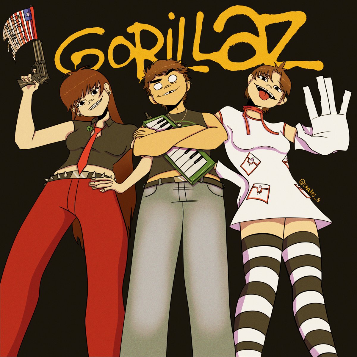 skales_0's tweet photo. mis amigos y yo en el estilo de gorillaz #drawing #Gorillazfanart #illustration https://t.co/hzy2uvCDHe