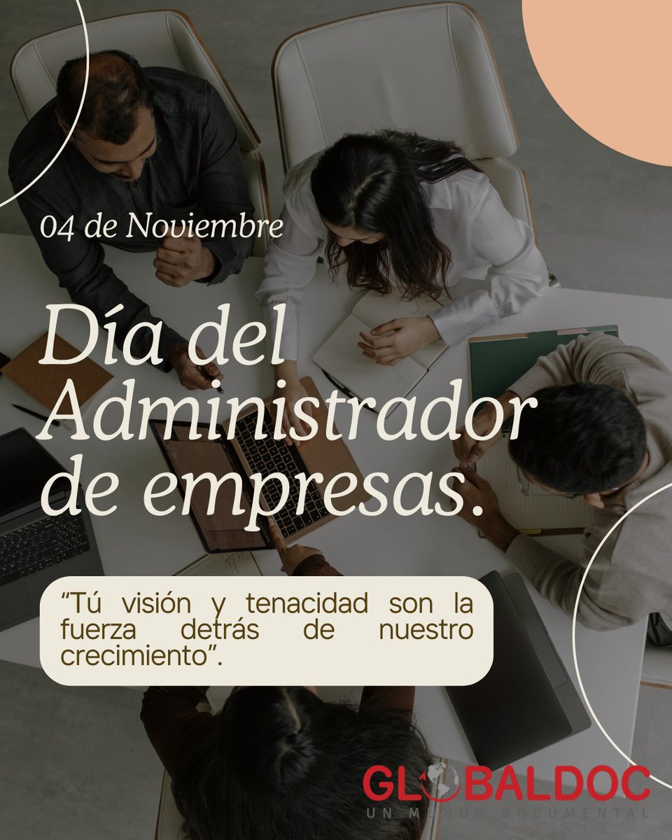 GLOBALDoc2's tweet image. 🎉 ¡Hoy celebramos a quienes hacen que las empresas funcionen! 
A los administradores que organizan, planean y lideran con pasión 🙌

#DíaDelAdministrador #Liderazgo #Gestión #Emprendimiento