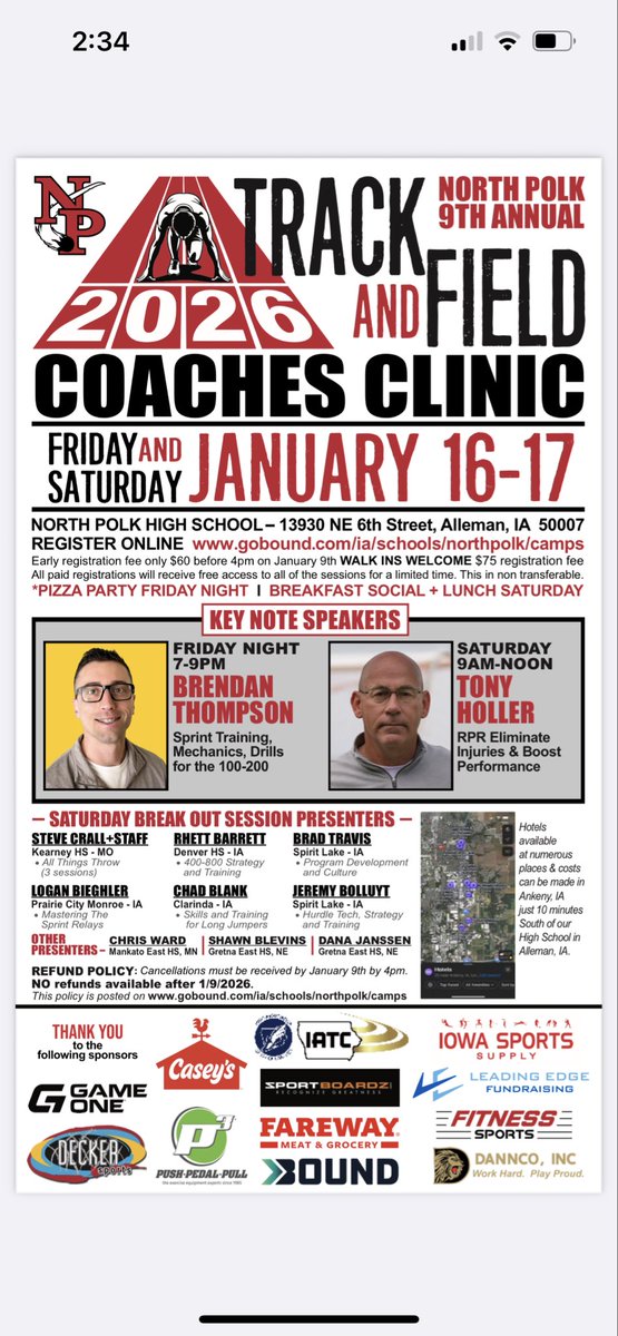 npboystrack's tweet image. It’s here! Registration is now open for our 9th Annual T&amp;amp;F coaches clinic! Awesome lineup for this years event!
