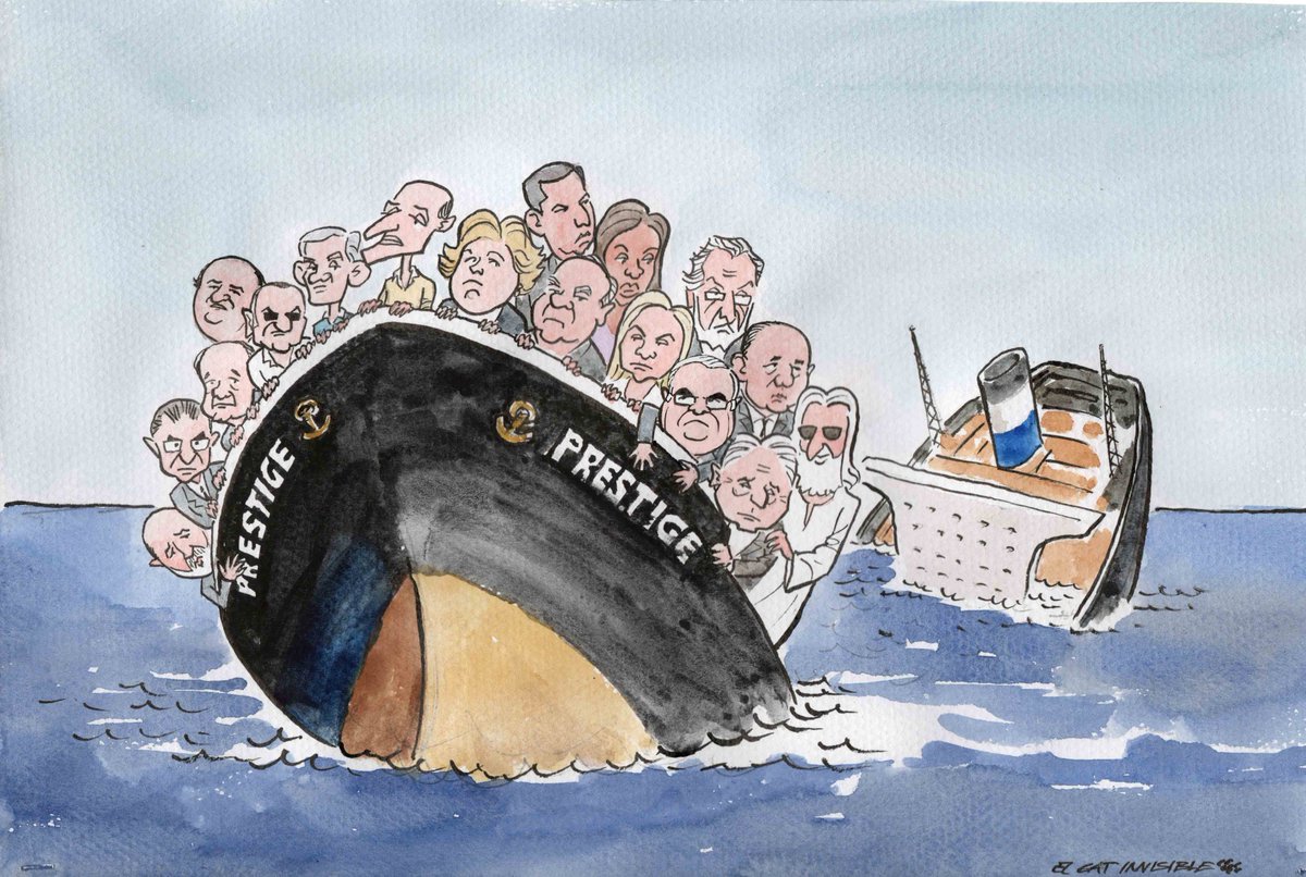 D  E  S (P  R  E  S  T  I  G  E)

El colofón del desastre de la administración marítima española no fue la chapuza de gestión política - técnica de la crisis del #Prestige, ni haber hecho el ridículo ante la justicia británica, con serios problemas para incluso entender la vista