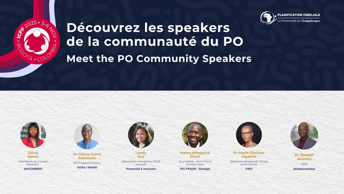 POuagaPF's tweet image. La force du Partenariat de Ouagadougou (#PO), c’est avant tout sa diversité.

Au-delà de l'équipe de l’#UCPO, c’est toute une communauté qui s’exprime : des Directeurs de la Santé de la Mère et de l'Enfant, des jeunes pleins d’idées, des chercheurs passionnés, des experts, des