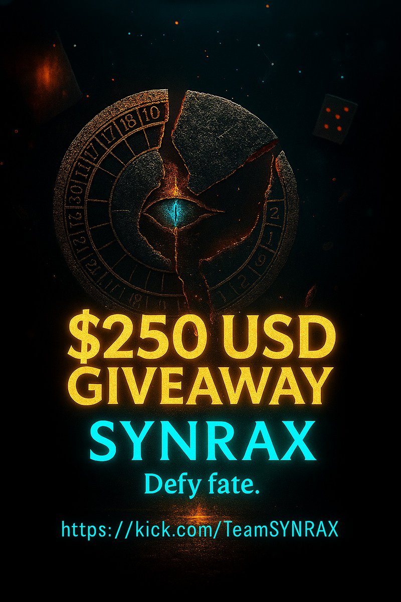 SynraxRewards's tweet photo. Fate doesn’t choose winners legends do.
SYNRAX is breaking the chains of destiny with a $𝟐𝟓𝟎 𝐔𝐒𝐃 𝐆𝐢𝐯𝐞𝐚𝐰𝐚𝐲 💸
This isn’t luck. This is power, unlocked for those who dare to claim it.
🔗 https://t.co/hEMpnsoA1w
Use code: SYNRAX
https://t.co/nA7QIFEACO
#SYNRAX #Betzed https://t.co/ZLblUs5Nii
