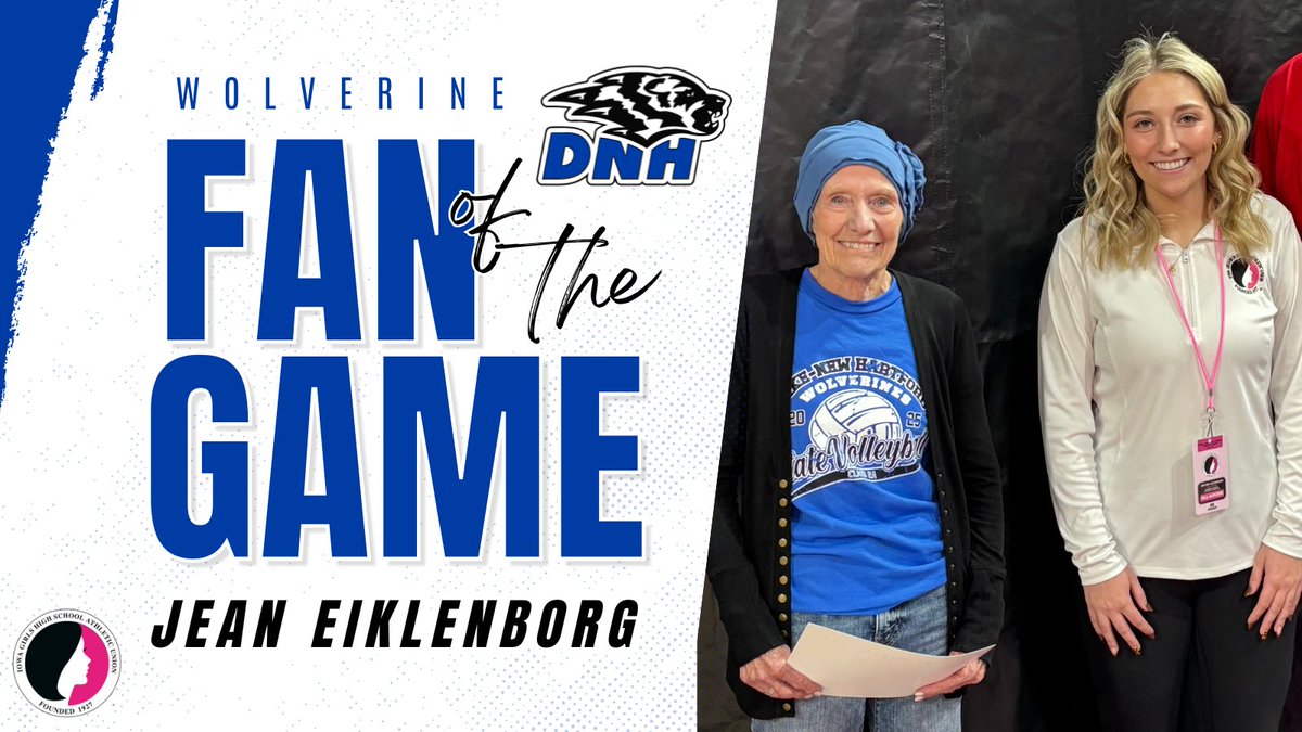 Congratulations to Jean Eiklenborg, our DNH Sportsmanship Fan of the Game at the 2025 IGHSAU State Volleyball Tournament! 👏

We’re proud to have you in the stands! 💙

#rollblue #BeTheReason