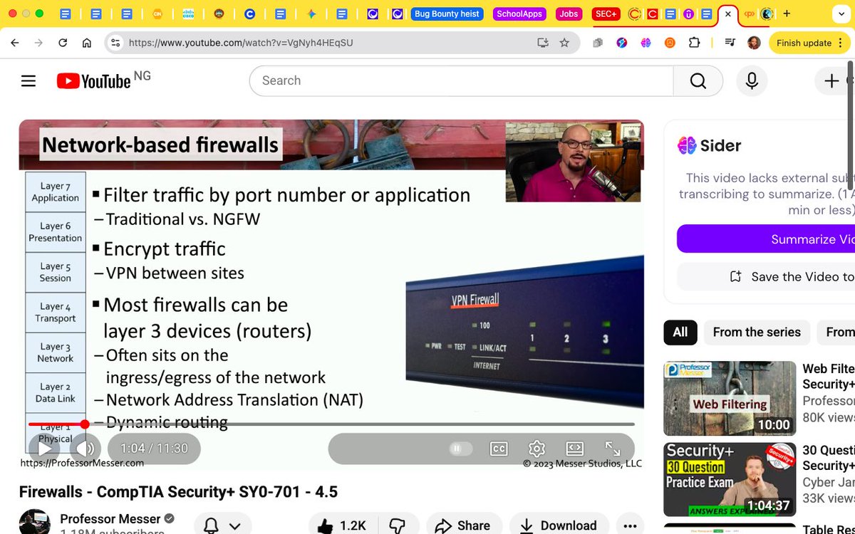 artakescyber's tweet photo. Day 9/90 of getting ready for sec+
I was able to cover domains 3.4-4.4 with Prof. Messer in less than 2 hours today. I also took a PBQ on CertMaster.
#100DaysOfCyberSecurity #45DaysOfSecurity+ #SecurityPlusCertified #CyberSecurity https://t.co/s8nyNB2v9N