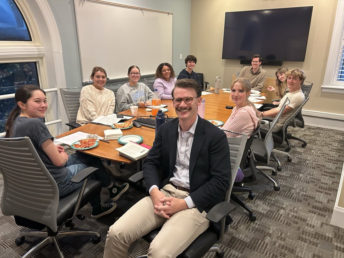 UNCSCILL's tweet image. Great meeting this week of SCiLL’s “Pizza and Plato” reading group hosted by Professor Connor Grubaugh.