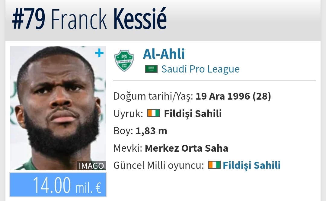 Eğer bu iş gerçekten ciddi boyuttaysa ve başımızda toptan 1 gram anlayan birileri varsa şu işi bi denesin. Kessie zaten yazın Al Ahliden ayrılacaktı, bu işi bi fırsata dönüştürüp Kessie + 15M€ gibi bi teklif sunarsak bu iş yaşatır. Tabi bizim yönetim bunu düşünebilir mi? Zor