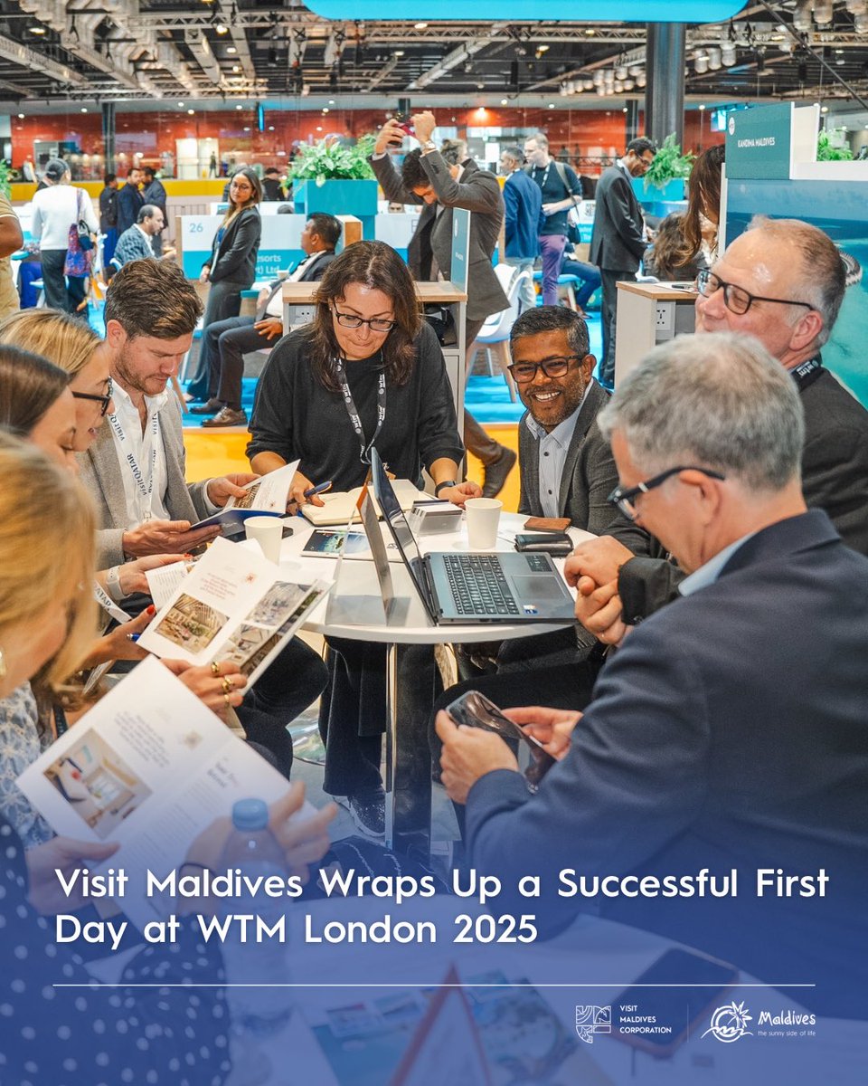 visitmaldivesco's tweet image. Day 1 of WTM 2025 concluded with a strong start for Visit Maldives and industry partners. The Maldives stand welcomed travel professionals, fostering meaningful discussions, networking opportunities, and valuable collaborations that set the stage for another successful year
