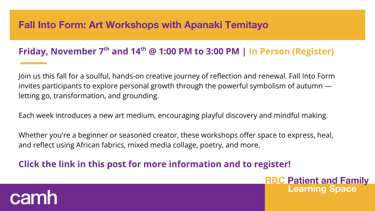 camhEdu's tweet photo. Whether you're just starting or crafting for years, these sessions will help you tap into your creativity while learning something new.

Each week introduces a new art medium, encouraging playful discovery and mindful making.

REGISTER:
https://t.co/GptSkCp6hY https://t.co/u5ykkLZKy6