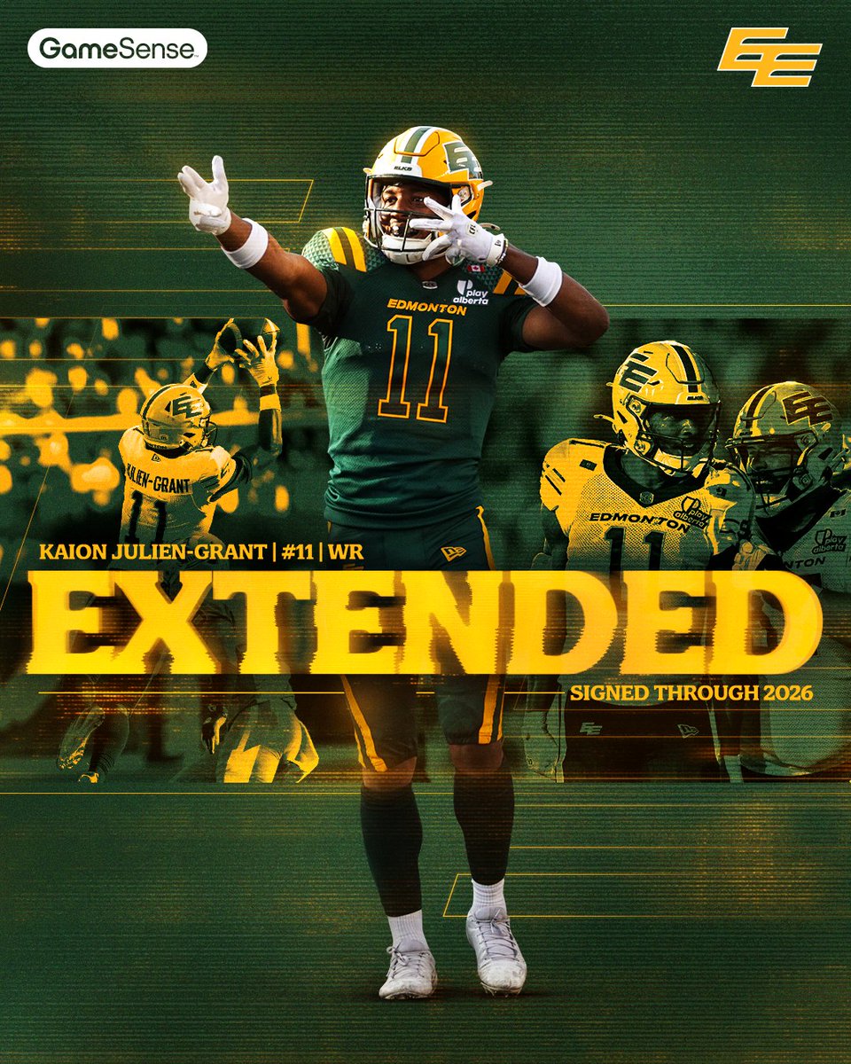 KJG's back for more 🖊️🙌

We've extended WR Kaion Julien-Grant through the 2026 season!

FULL DETAILS | goelks.com/2025/11/04/tra… 

#GoElks | <a href="/PlayAlbertaCA/">Play Alberta</a>