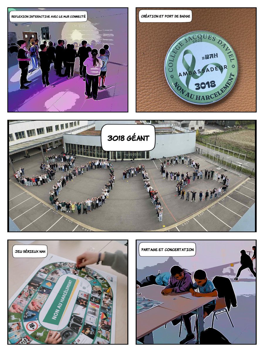 Action #NAH : toute la semaine, les référents #PHARE du collège organisent des actions de sensibilisation : activités, 3018 géant... Impliquer le plus grand nombre pour lutter contre le harcèlement. Merci à l'équipe mobilisée.
<a href="/ac_normandie/">Académie de Normandie</a> <a href="/EureenNormandie/">Département de l’Eure</a>