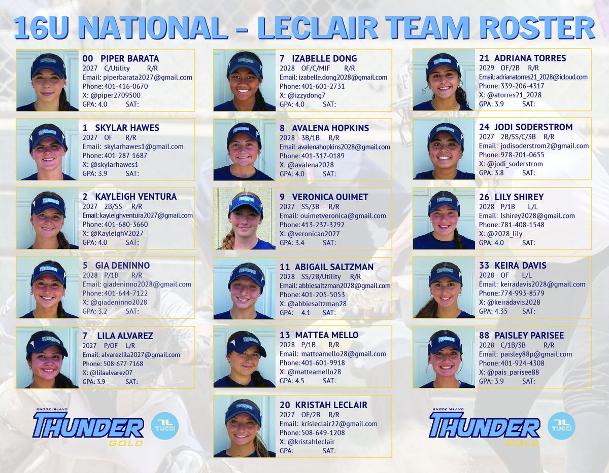 ⬇️⬇️🚨Schedule drop🚨⬇️⬇️
 Catch this group this weekend as they ✈️ down to compete at the Atlanta Legacy <a href="/tributeshowcase/">Tribute Showcase</a>! 🇺🇸🫡 

The crafty <a href="/LilaAlvarez07/">Lila Alvarez 2027</a> will be helping us in the ⭕️ this weekend as well! 

Coaches swing by the backstop and 
📝 some names👀! 

<a href="/thunderjam134/">dave lotti</a>