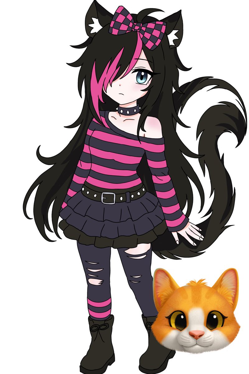 KittuPurrdu's tweet image. Sorry for the spooky cat!!! 

But here’s how the new adopt came out! I’m just making her extra art now!!! #adopt #vtuberadopt #adoptableoc