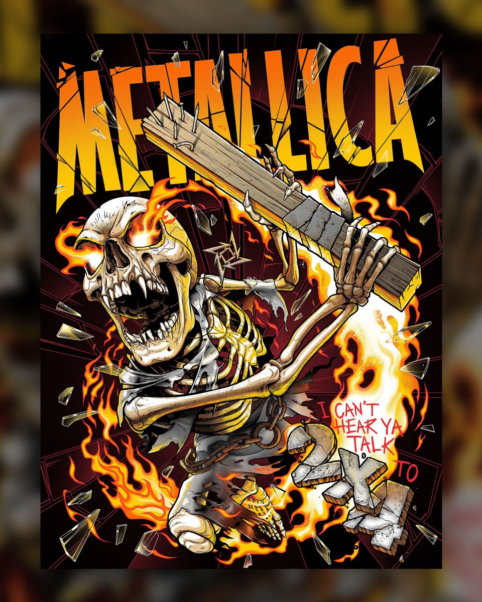 Artist Andrew Cremeans lends his talents to an unhinged interpretation of “2 x 4” as one of today’s two additions to the limited-edition Load poster series!

“The song is just pure rage to me. It's an angry groove with one hell of a heavy riff. I know there are a lot of