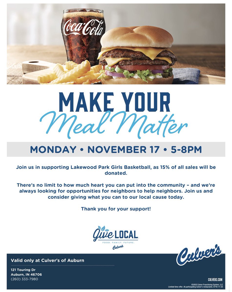 LPCSAthletics's tweet photo. Save the date for the Girls basketball team restaurant fundraiser 

🗓️ Monday 11/17
📍 Culvers in Auburn
🏀 Girls Basketball
🕚 5-8 pm

Thanks for supporting our student athletes and teams!

#GoPanthers https://t.co/3X56NH0SaU