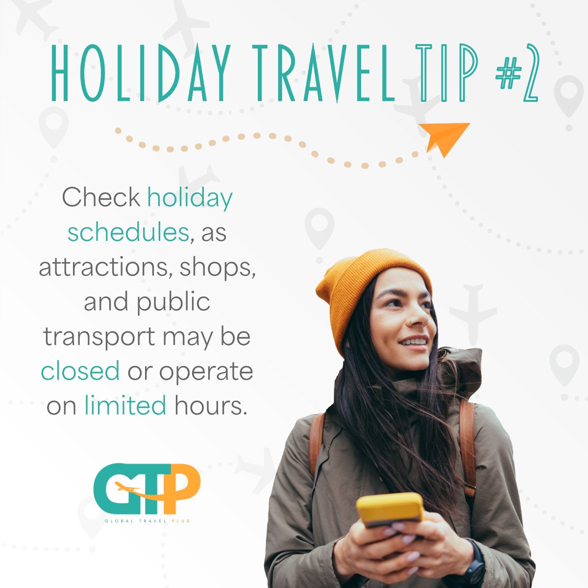 Don’t let closed doors slow down your holiday adventure! Always double-check attraction hours, shop schedules, and public transport availability before heading out #HolidayTravelTips #TravelTip #GlobalTravelPlus