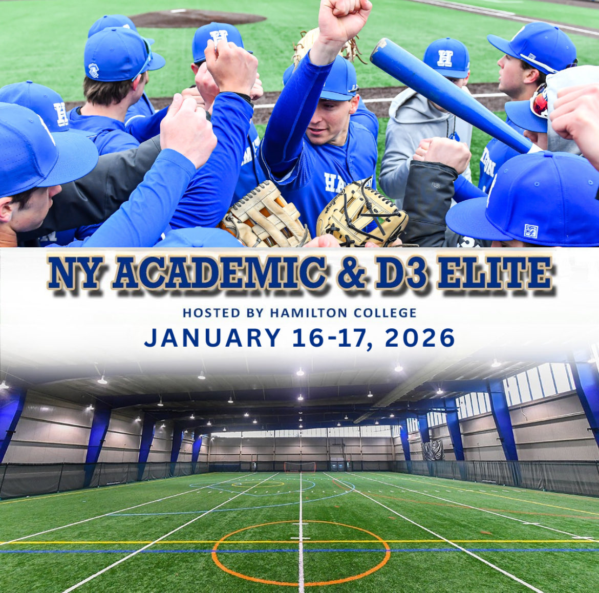 HamCollBaseball's tweet photo. 🚨🚨Attention all High School Baseball Players🚨🚨

Want to learn from and play in front of some of the best academic AND baseball schools in the Northeast? Join us on January 16-17, 2026 for the NY Academic &amp; D3 Elite Clinic hosted by Hamilton Baseball! https://t.co/IG6TYUo5NP