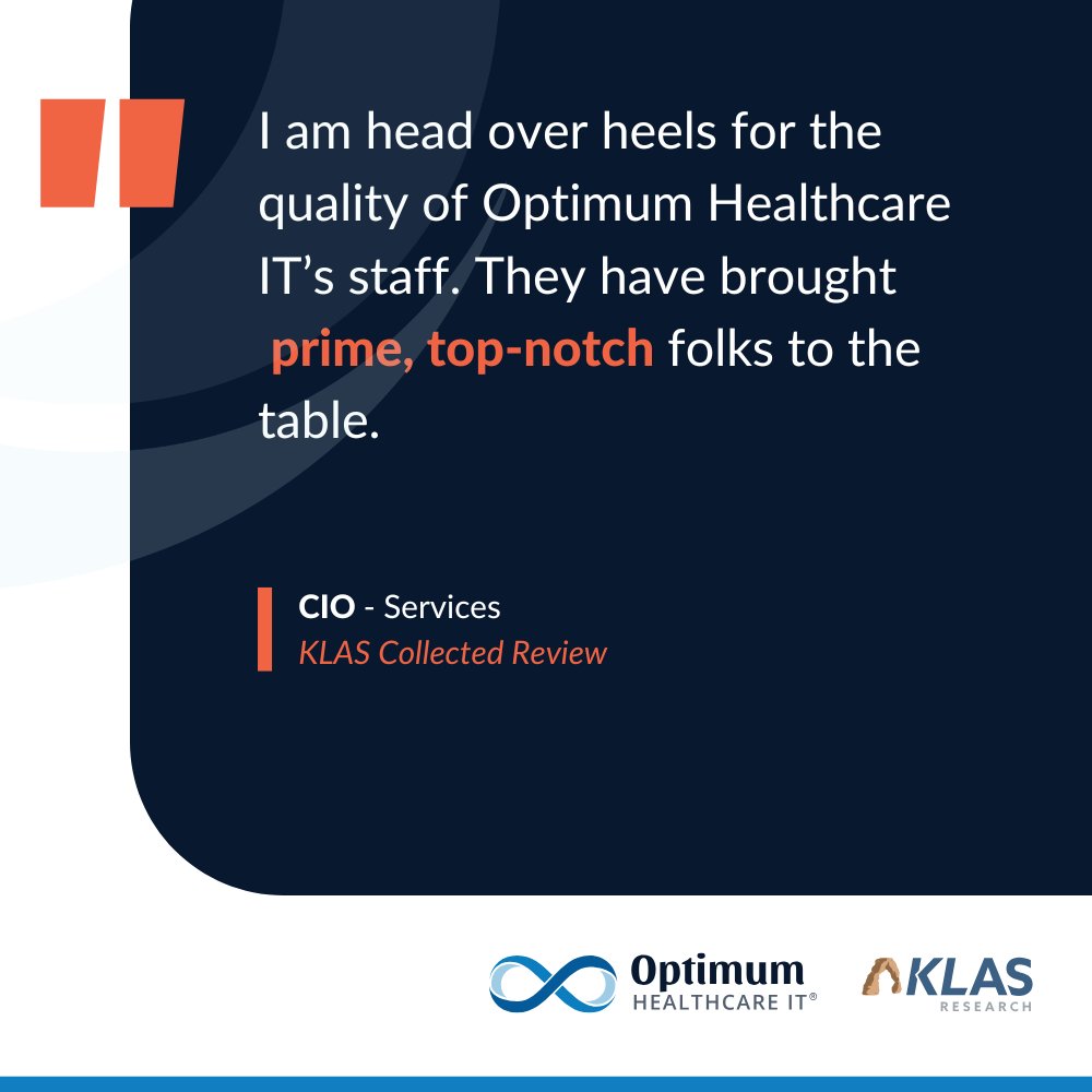 OptimumHIT's tweet image. No comment needed. 

#HealthcareIT #WorkforceManagement #TestimonialTuesday