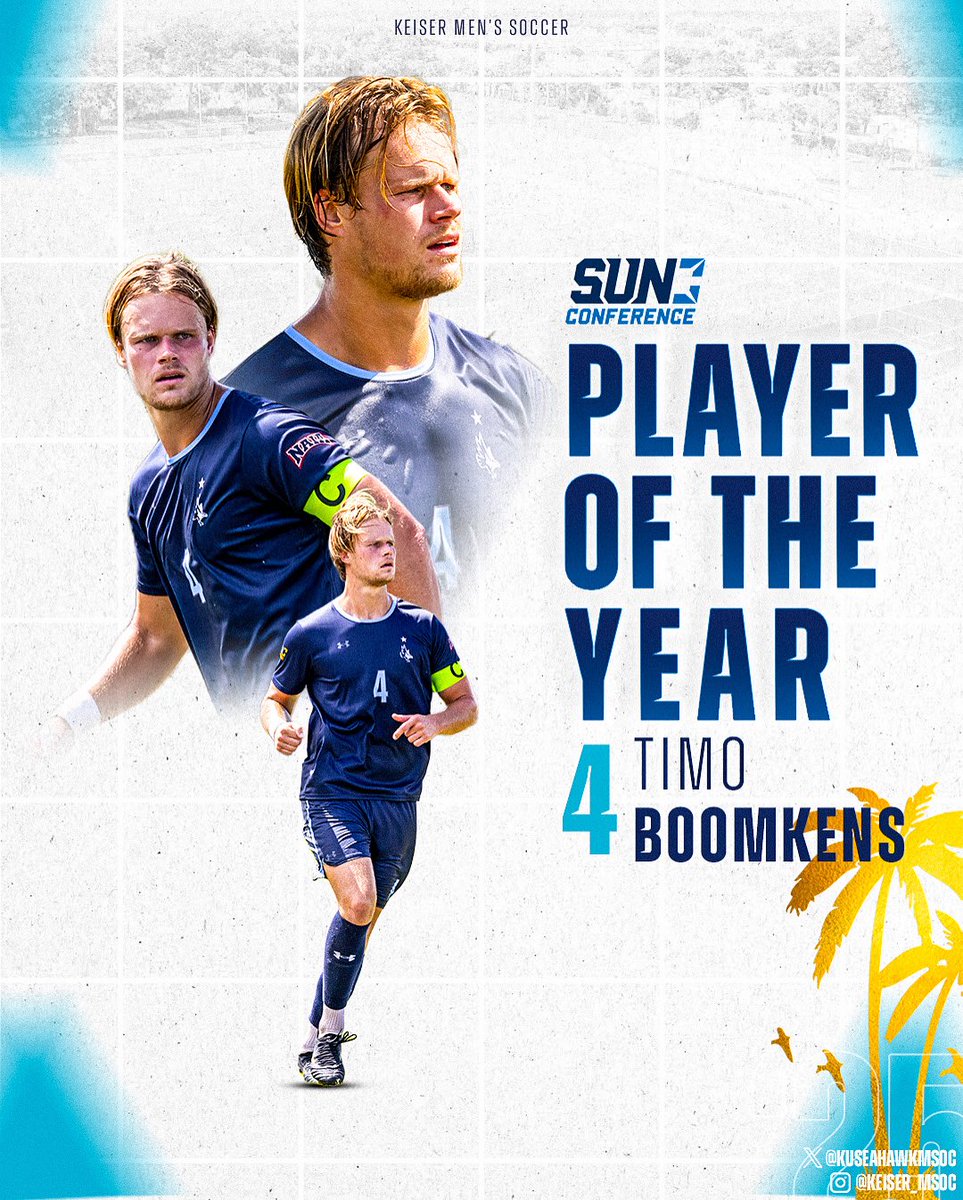 𝐃𝐨𝐮𝐛𝐥𝐞 𝐭𝐡𝐞 𝐡𝐨𝐧𝐨𝐫𝐬. 𝐃𝐨𝐮𝐛𝐥𝐞 𝐭𝐡𝐞 𝐢𝐦𝐩𝐚𝐜𝐭. 

Timo Boomkens named both the Sun Conference Player of the Year and Defensive Player of the Year! 🏆🛡️

#DefendTheBeach