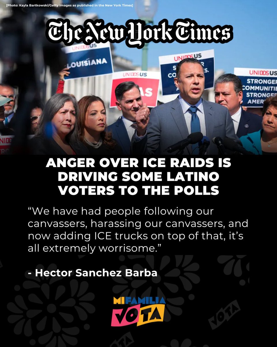 ICE has been terrorizing and intimidating our communities. MFV will continue protecting our democracy mobilizing voters across the country, our voices can and WILL shape the future of our nation. @hesanche <a href="/nytimes/">The New York Times</a>
 
Read the full article here: nytimes.com/2025/11/02/us/…