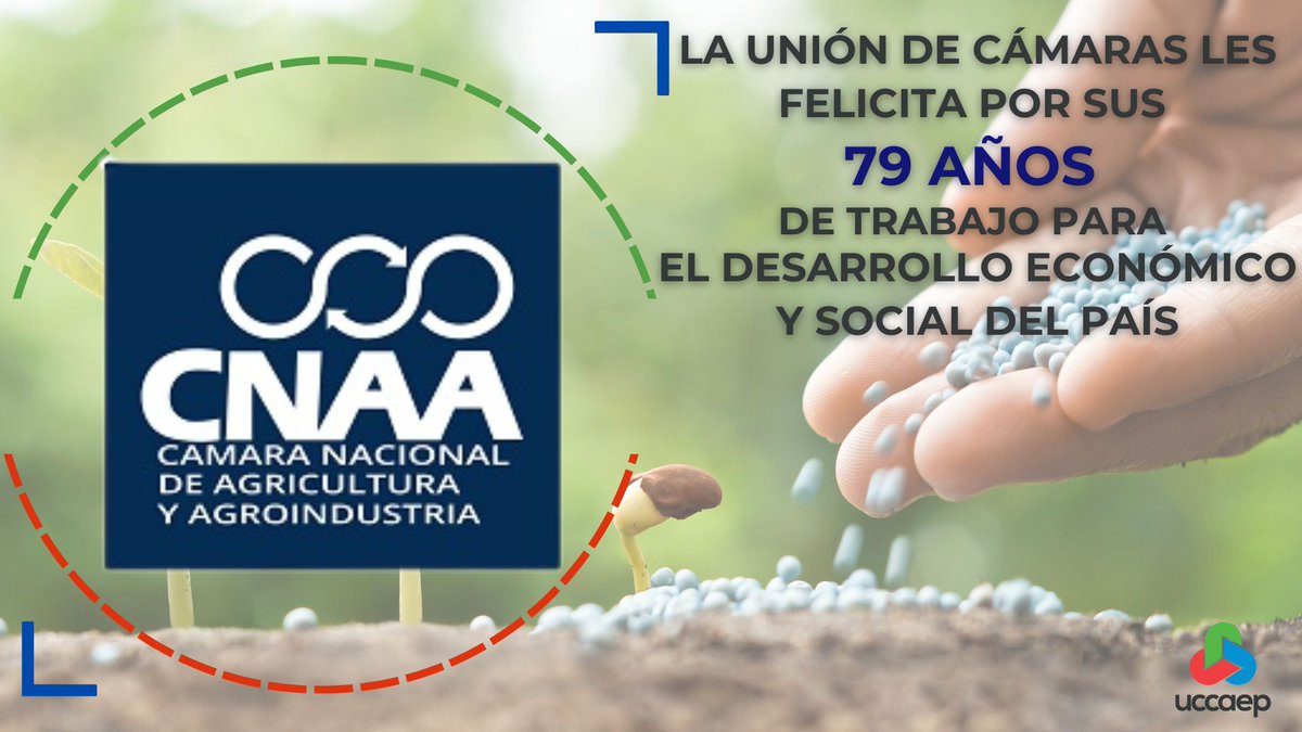 ¡Celebramos 79 años de la  <a href="/CNAACR/">Camara Agricultura</a> ! 🇨🇷🌱
Desde UCCAEP, felicitamos a nuestra cámara afiliada por casi ocho décadas de compromiso con el desarrollo productivo del país.