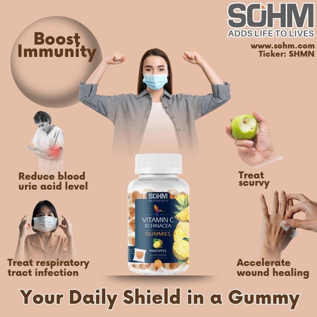 sohminc's tweet image. 💪 𝗦𝘁𝗮𝘆 𝗣𝗿𝗼𝘁𝗲𝗰𝘁𝗲𝗱, 𝗦𝘁𝗮𝘆 𝗣𝗼𝘄𝗲𝗿𝗳𝘂𝗹!
Meet SOHM Vitamin C + Echinacea Gummies- your daily dose of immune defense and wellness support.

𝙆𝙚𝙮 𝘽𝙚𝙣𝙚𝙛𝙞𝙩𝙨:
✅ Boost immunity

✅ Help reduce blood uric acid level

✅ Help in treating respiratory tract…