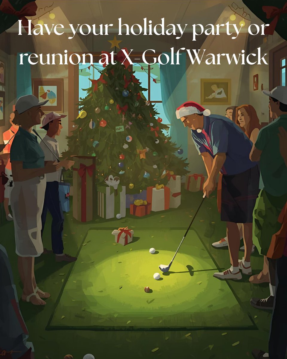 XGolfWarwick's tweet photo. Have your holiday party or reunion at X-Golf Warwick for a unique &amp; fun experience for all your guests! Catering available.

email: info@xgolfwarwick.com

#golfparty #holidayparty #xgolfwarwick #warwickri https://t.co/fWDzPHW85F