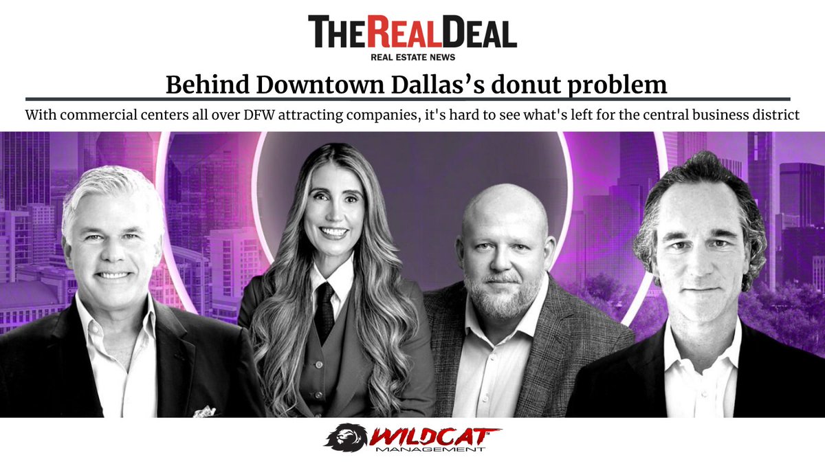Thank you to <a href="/trdny/">The Real Deal</a> for featuring Wildcat Management President <a href="/TanyaARagan/">Tanya Ragan 👷🏼‍♀️🛠</a> in this week’s story on the future of Downtown Dallas.

Read why we’re high on investing in Dallas and the future of our city.👉therealdeal.com/magazine/novem…

#DallasRealEstate #CRE #TheRealDeal