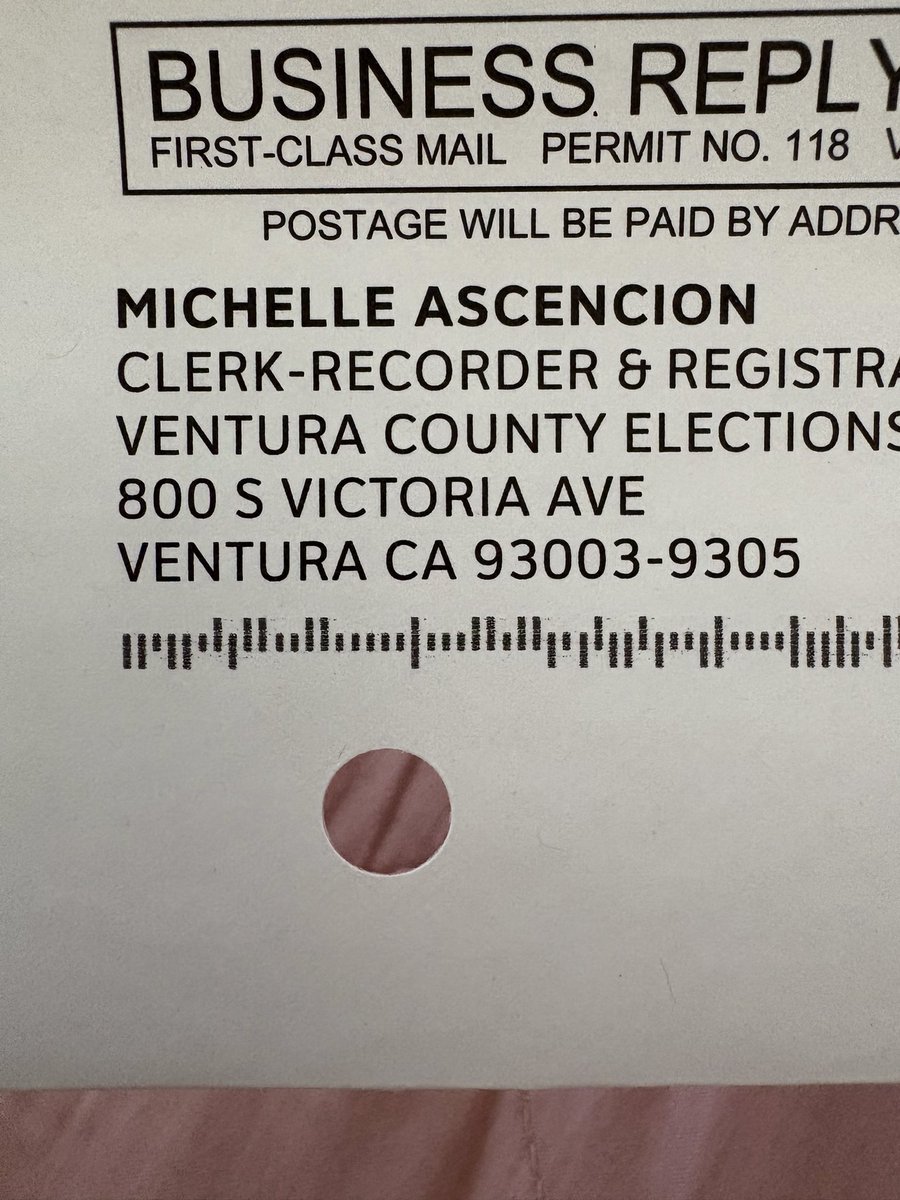 vickiharring10's tweet photo. @WallStreetApes My ballot envelope had the hole in it 😡 https://t.co/pFSNgLuf3w