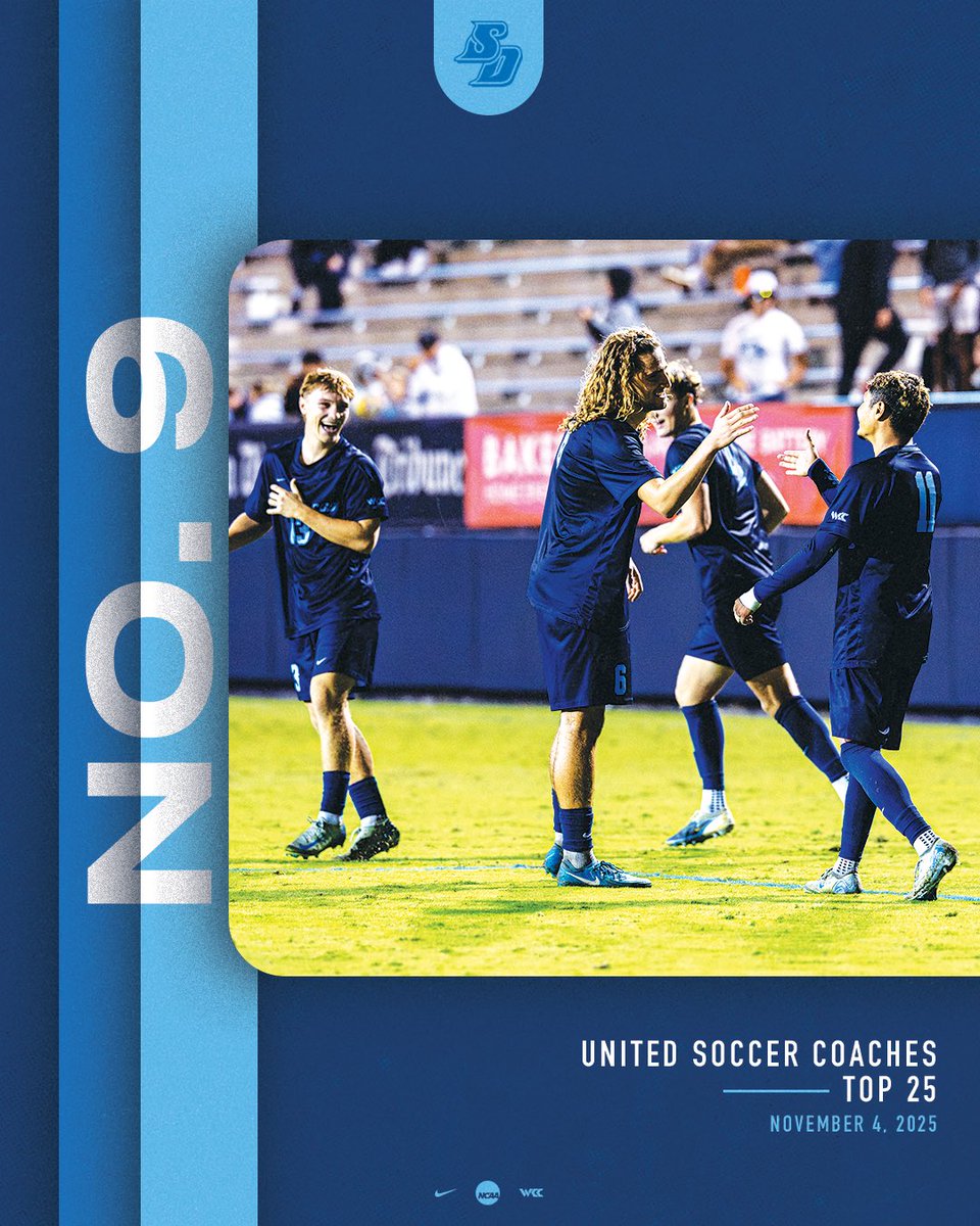 Feeling fine at number 9️⃣

We’re the ninth ranked team in the nation for this week’s United Soccer Coaches poll! 👏

#GoToreros | #ToreroTime