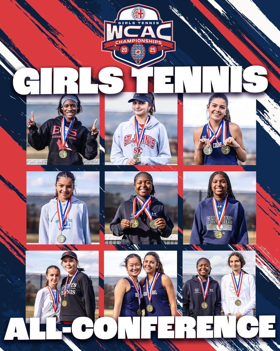 WCACSports's tweet photo. 🎾 Congratulations to the 2025 WCAC Girls Tennis All-Conference Team!

#WCACChampionships #WCACGirlsTennis #AllConference #WCAC https://t.co/MBagdqoEXJ