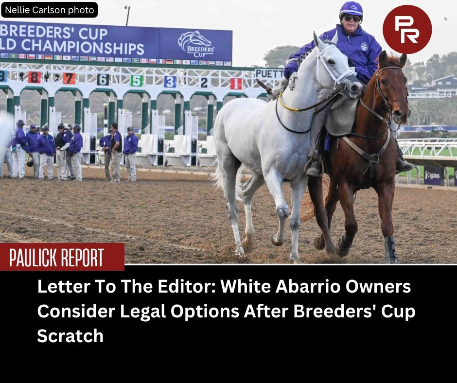 Co-owners C2 Racing Stable and Gary Barber have retained counsel and requested "a full and transparent investigation" into why the 2023 Breeders' Cup Classic winner was scratched during the post parade for the Dirt Mile: tinyurl.com/4upm5mbz
