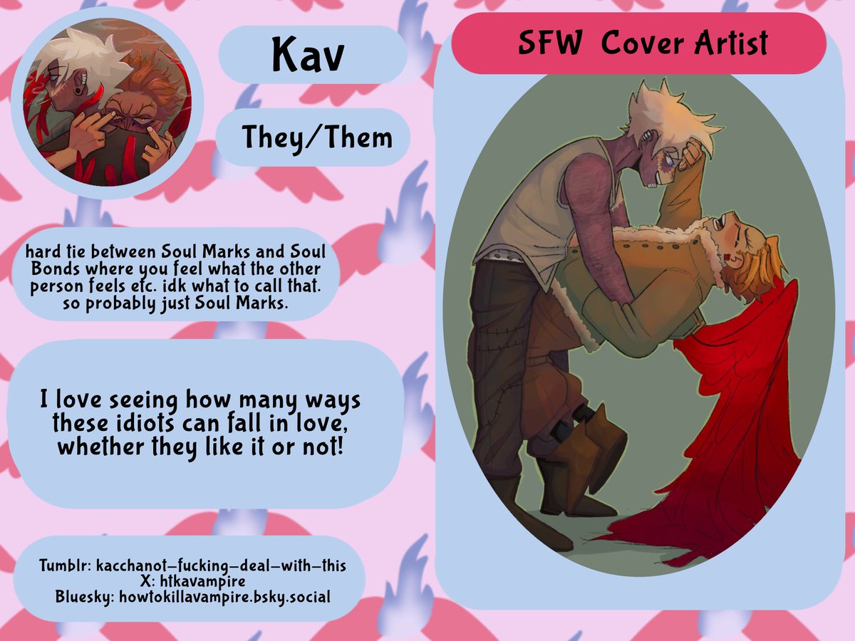 HawkToAFlame's tweet photo. Introducing our lovely cover artist Kav! https://t.co/9LumKjmcWL