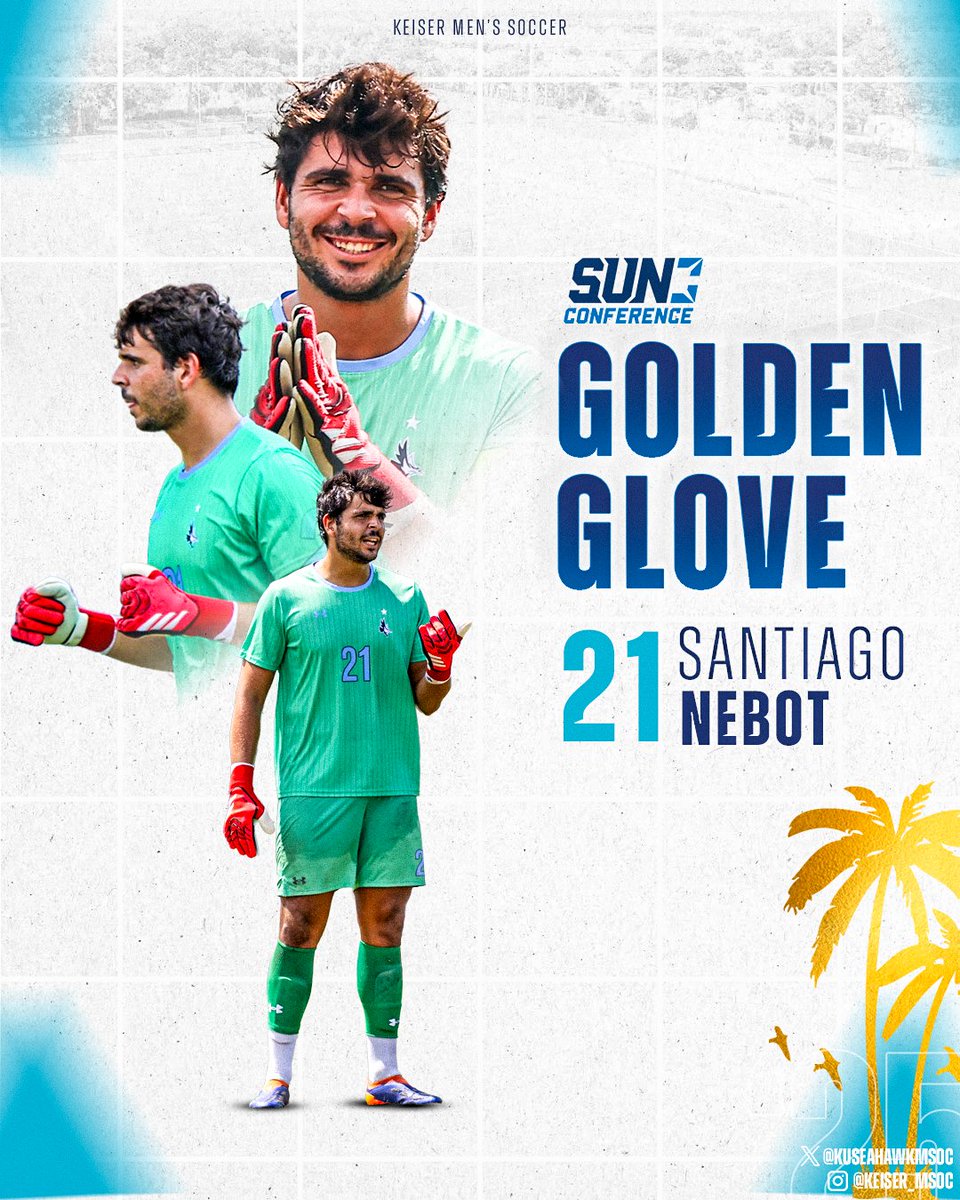 🧤 Back-to-Back Gold! 🧤

Senior keeper Santiago Nebot has been named the 2025 Sun Conference Golden Glove Winner for the second consecutive year!

#DefendTheBeach
