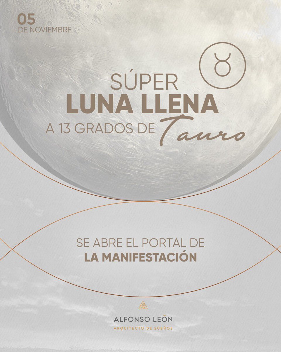 alfonsoleon10's tweet photo. 🌕 Con la Súper Luna a 13 grados de Tauro la energía del valor personal y el merecimiento se vuelve intensa. Es el momento de creer que mereces lo que sueñas. Si sientes resistencia, obsérvala, libérala y honra tu propio valor. ✨ #LunaLlena #Autovalor #Tauro https://t.co/PlDgEVHYEx