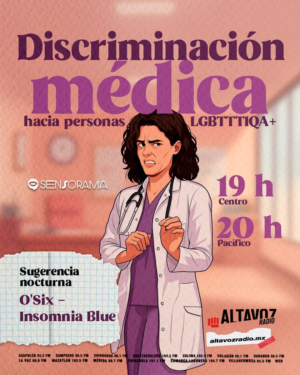 altavozmxradio's tweet image. 😟Los cuerpos que no pertenecen al estereotipo social, son fuertemente criticados pero las personas  disidentes han encontrado nuevas formas de resistencia: comunidades digitales, arte y performance😃

🫦Conoce más en #Sensorama

🗓️ Lunes a viernes | ⏰ A las: 19:00 h
📲 Entérate…