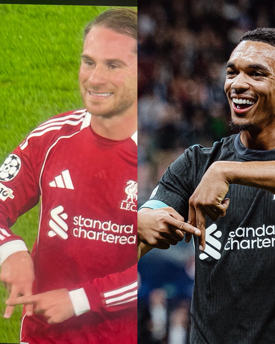 SamueILFC's tweet image. Mac Allister used Trent’s celebration. 😂😂