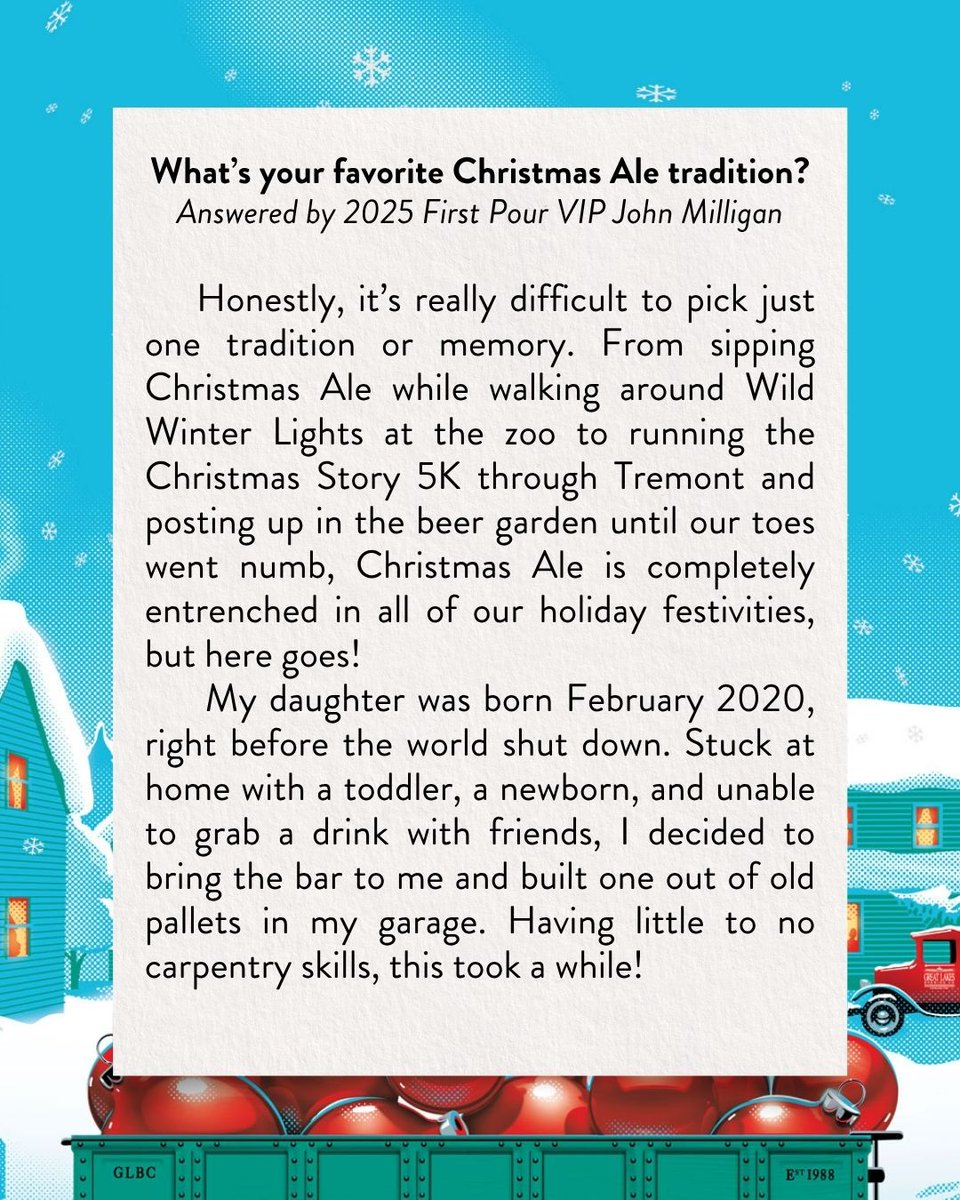 GLBC_Cleveland's tweet photo. A moment for our First Pour VIPs! ๐
Out of over 600 entries, John & Nicole Milligan's story stood out. Click to read their sweet tribute to the meaning of Christmas Ale that warmed our hearts.
Here's to making new Christmas Ale traditions. ๐ป
#christmasale #firstpour https://t.co/flzhYHRxpf