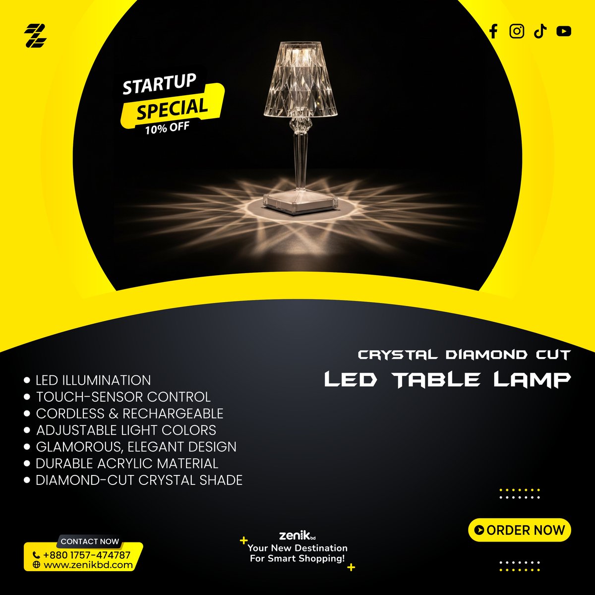 zenikbd's tweet image. 💎 Crystal Diamond Cut LED Table Lamp

💫 স্টার্টআপ অফার!
শুধুমাত্র ZenikBd-তে ১০% ডিসকাউন্ট! 🎉
এখনই অর্ডার করুন 🛒

🛍️ ZenikBd – আপনার স্মার্ট শপিংয়ের নতুন ঠিকানা।

হ্যাশট্যাগ:
#ZenikBd #SmartShopping #LEDTableLamp #DiamondLamp #HomeDecor #ModernLighting #SilentLamp
