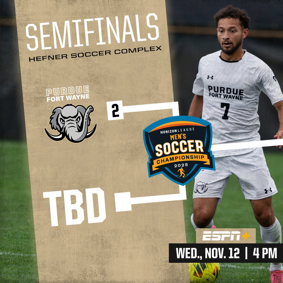 We will see you at Hefner on Wednesday, Nov. 12th at 4 PM!

C'mon out and support the Mastodons in the <a href="/HorizonLeague/">Horizon League</a> Semifinals. 

🎟️ gomastodons.com/sports/mens-so…

#FeelTheRumble #HLMSOC