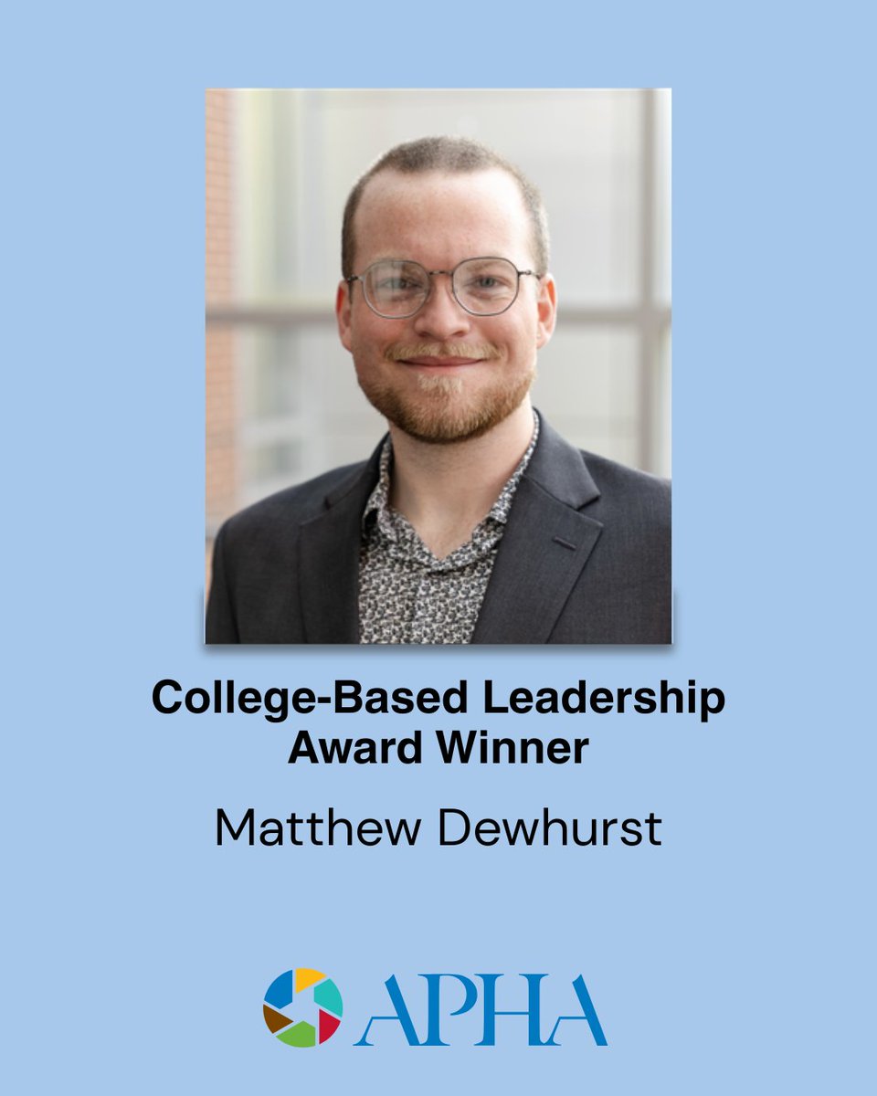 TURiskCommLab's tweet image. We want to shout out one of our lovely Graduate Research Assistant, Matt Dewhurst, for receiving the College-Based Leadership Award from @APHA ATOD Section!

He was recognized for his leadership and innovation in campus activities to reduce harm from substance use on campus.