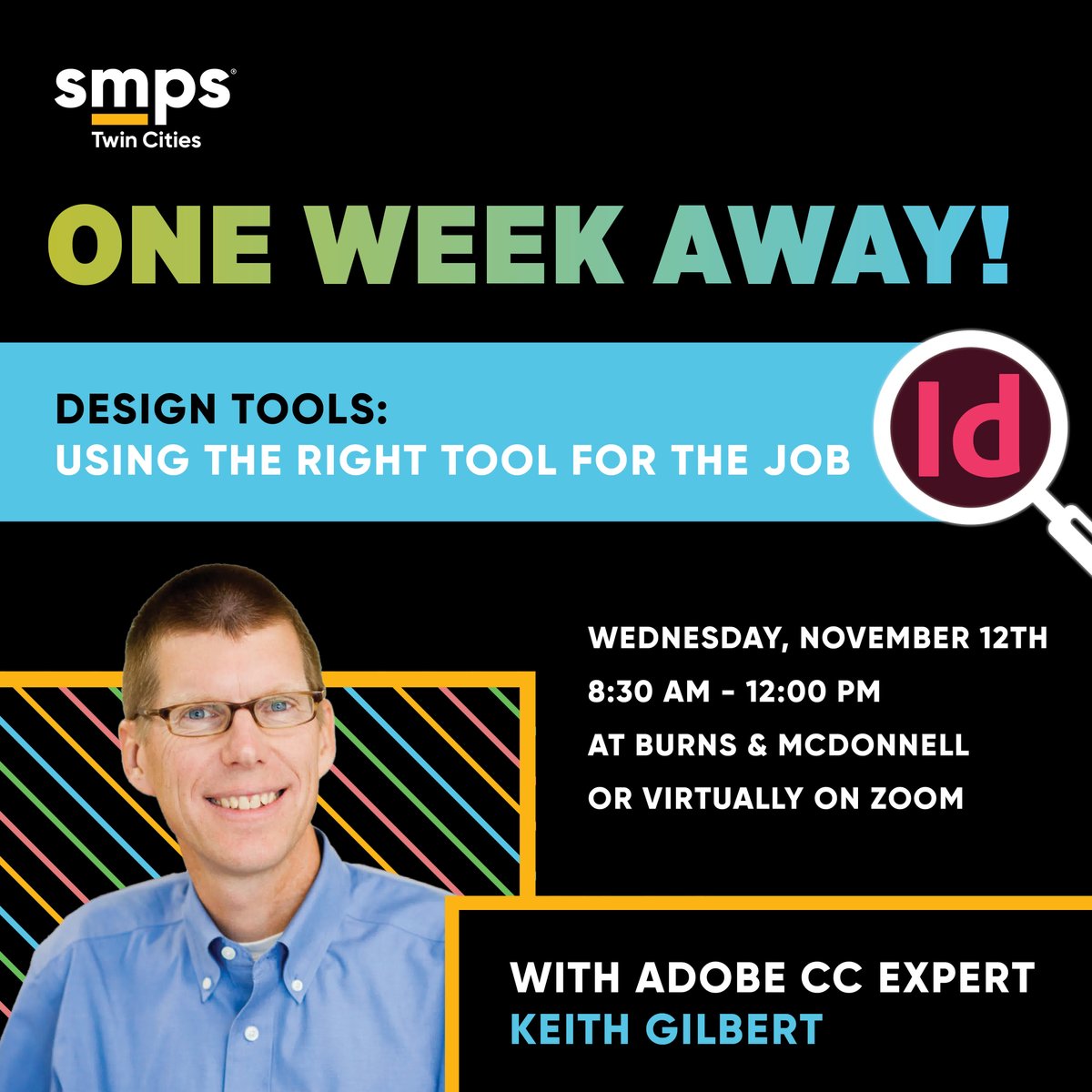 We're officially one week out from our November Hybrid Professional Development Workshop: "Design Tools – Using the Right Tool for the Job" with Creative Cloud expert Keith Gilbert! 🎨✨📅 Secure your spot today — register now ➡️ Link in bio.