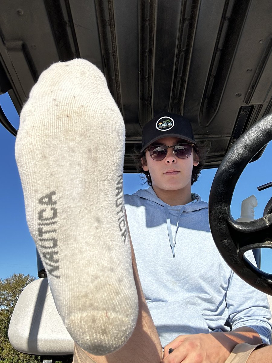 Just got done playing golf, who’s serving these sweaty feet?