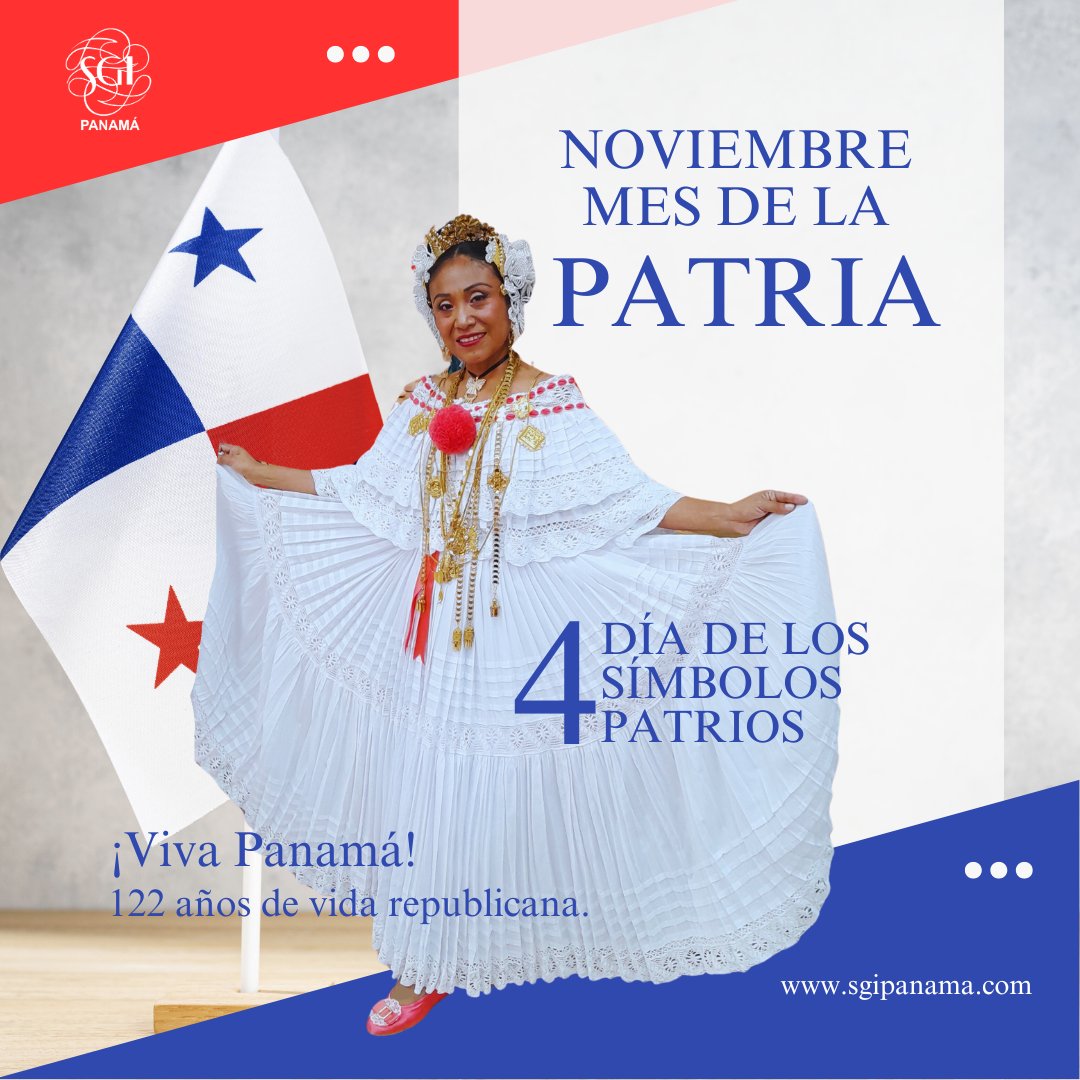 Hoy celebramos los símbolos sagrados de nuestra nación que representan una parte importante de la identidad del país, asi como la cultura, patrimonio e historia de nuestro suelo patrio. #VivaPanamá #4denoviembre #fiestaspatrias