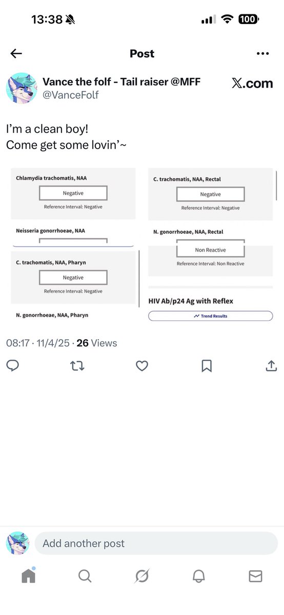 VanceFolf's tweet photo. Me posting about STD results is grounds for flagging my post. 

This social network is so weird sometimes…🫠

There’s nothing wrong with a little sex ed! https://t.co/RR4sSNGaDM