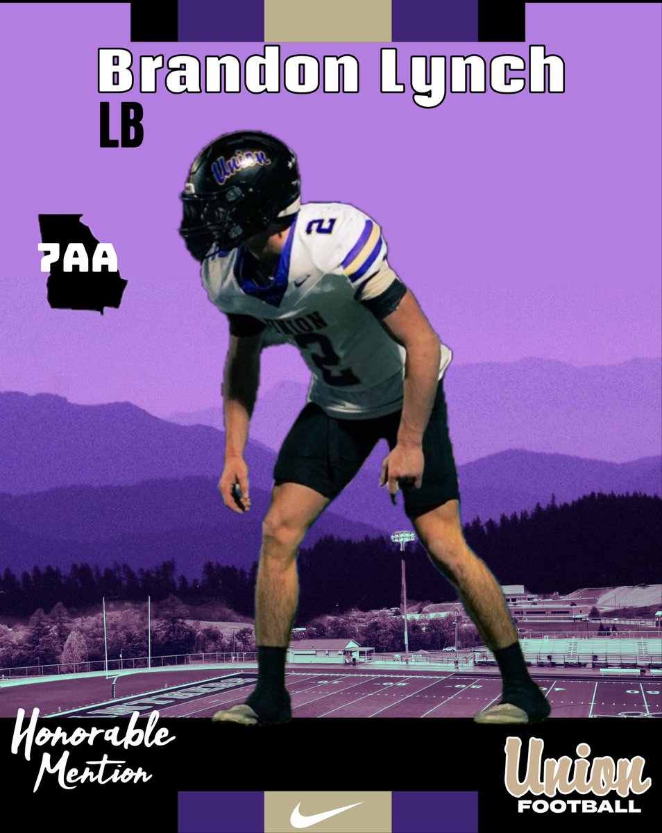 Making Honorable Mention in 7-AA for LB is Brandon Lynch from <a href="/unioncofootball/">UC Football</a>!!! A warrrior!
<a href="/BrandonLynch010/">Brandon Lynch</a> <a href="/huntermandy12/">Mandy</a>