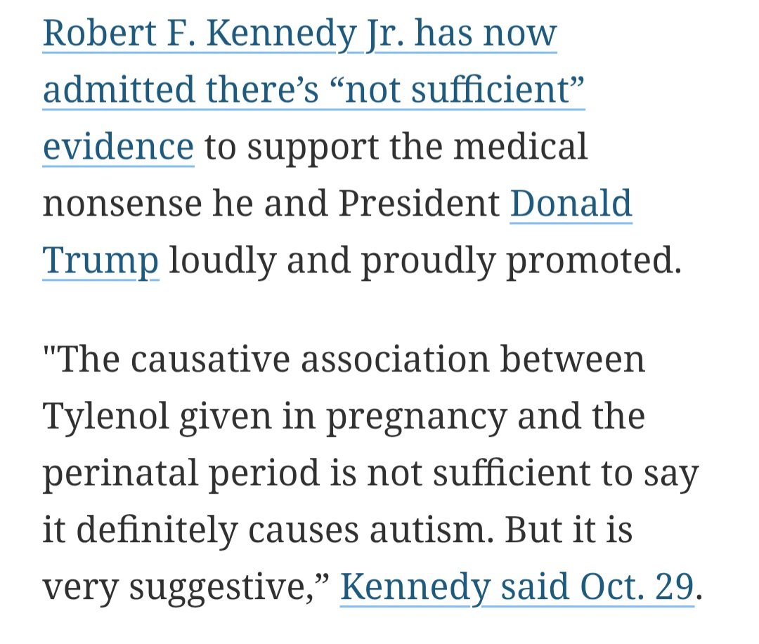 Trump's "answer" to autism was nothing of the sort. I wonder what Tylenol did that pissed off the baby president? 👶 

usatoday.com/story/opinion/…
