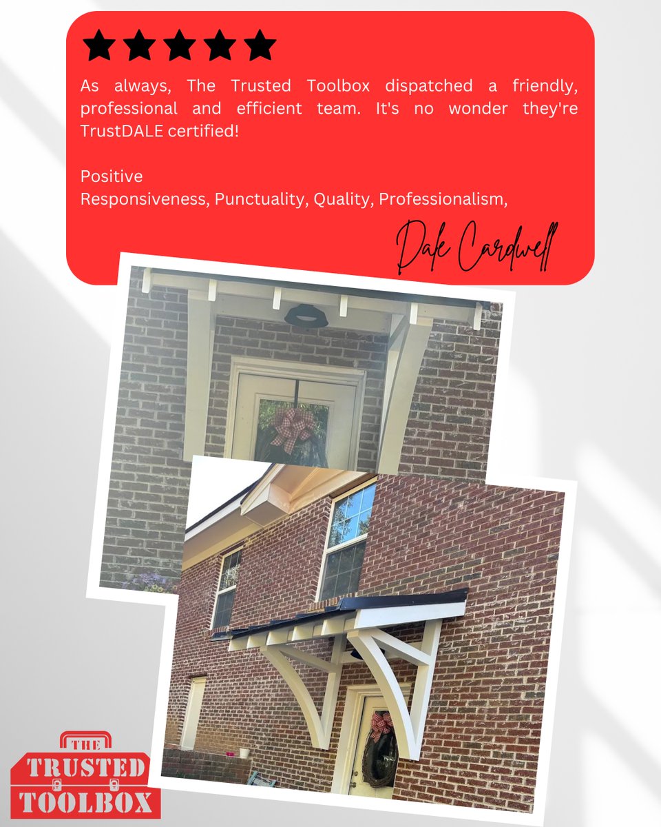 TrustedToolbox's tweet image. When TrustDALE trusts you with his own home, that says everything

We completed a project for Dale Cardwell, and his review highlighted exactly what we focus on every day: showing up, doing the work right, and standing behind what we do

The Trusted Toolbox.
Results you can trust