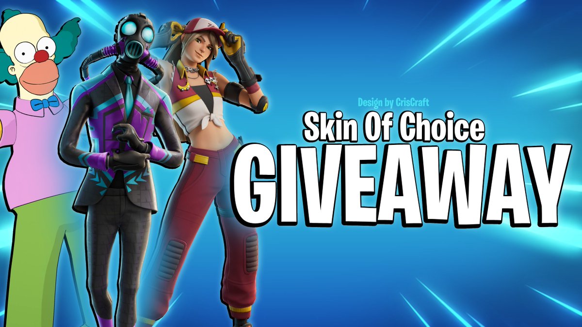 CrisCraft1304's tweet image. Skin Of Choice GIVEAWAY! 💛
x1 winner 🏆

Requirements: 
◦ Follow @CrisCraft1304 &amp;amp; @Vzgo_007 🔔
◦ Like and repost ❤️♻️
◦ Tag your friends 🫂 

(Optional) Consider using code CrisCraft1304 or AGENTV in the item shop #ad

Ends in 48hrs, good luck! 🍀