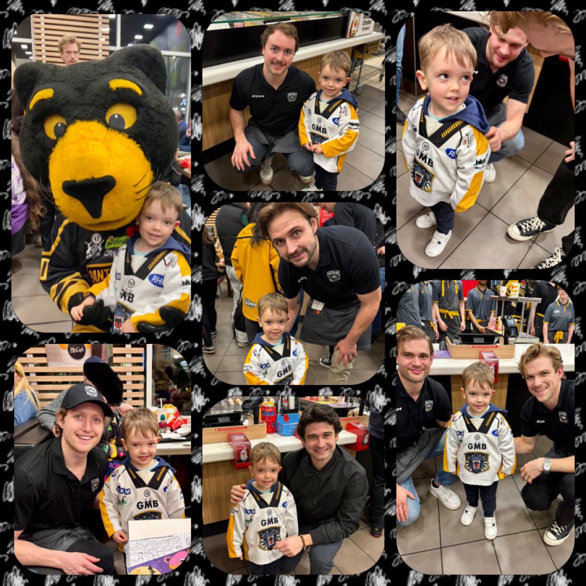 My happy boy meeting his <a href="/PanthersIHC/">Nottingham Panthers</a> hero’s! 🖤💛